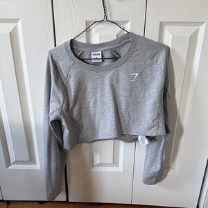 Gymshark Women's Cropped Long-Sleeve Sweatshirt - Light Gray